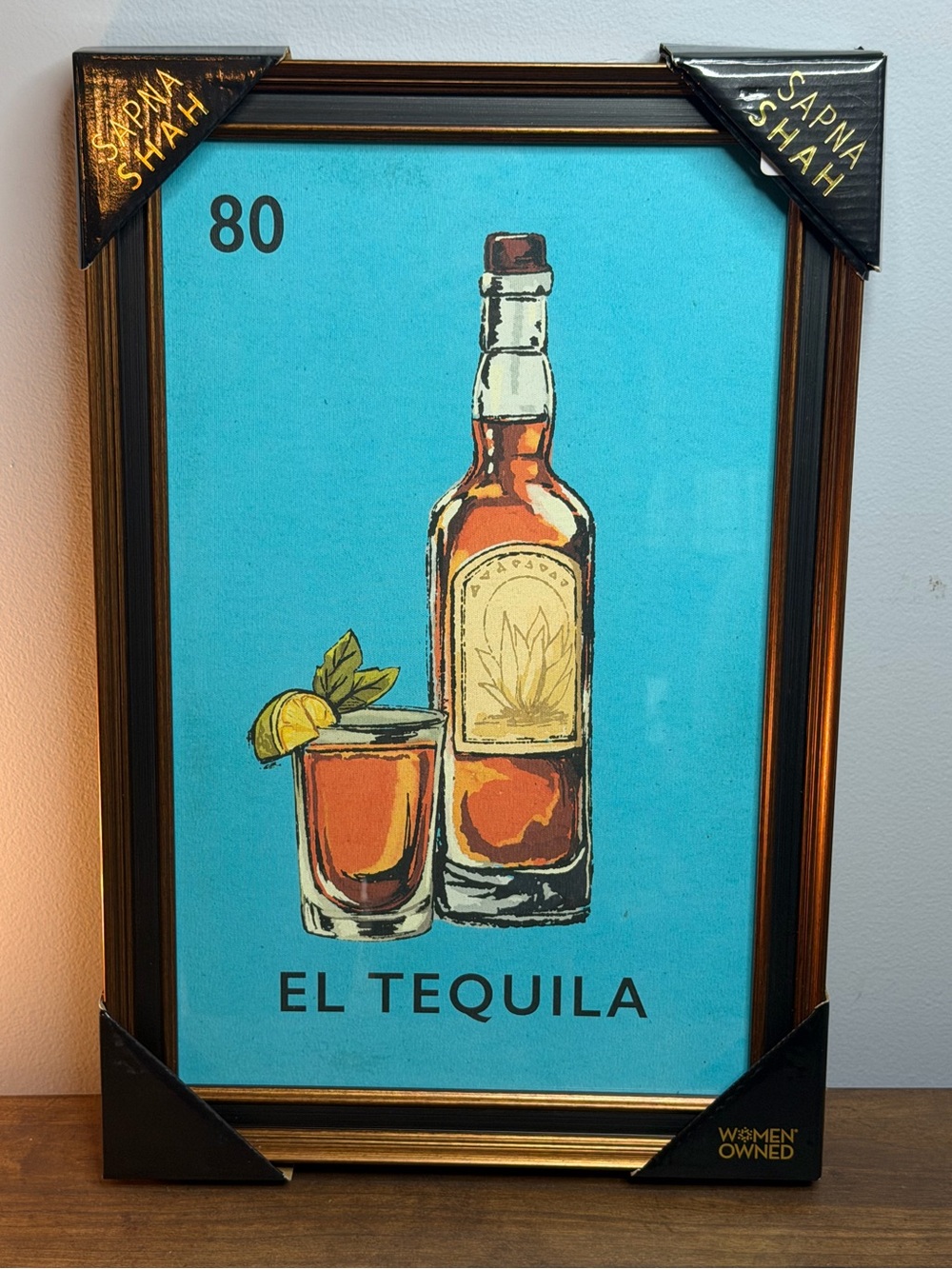 Fun Sapna Shah “El Tequila” Lotería artwork – 18” x 12”